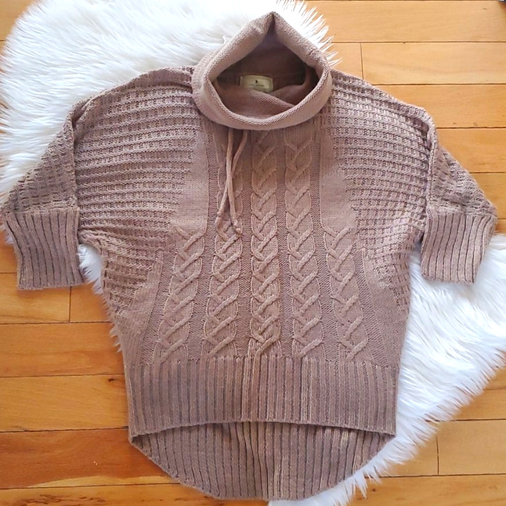Ruby Moon Cowl Neck Cable Knit Dolman Sweater Xs - image 1